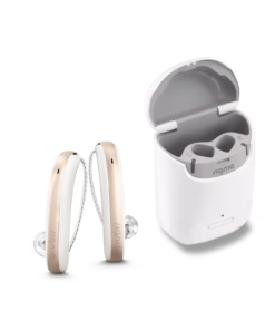 Signia Styletto X Pair With Charger - Snow White / Rose Gold