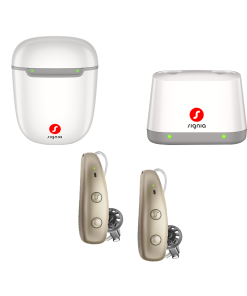 Signia Pure Charge&Go MaX 5 Quad-Processor AI Hearing Aids (Pair) with Desktop Charger and Portable Charging Case
