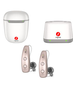 Signia Pure Charge&Go MaX 3 Quad-Processor AI Hearing Aids (Pair) with Desktop Charger and Portable Charging Case