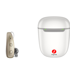 Signia Pure Charge&Go MaX 5 Quad-Processor AI Hearing Aid (Single) with Portable Charging Case