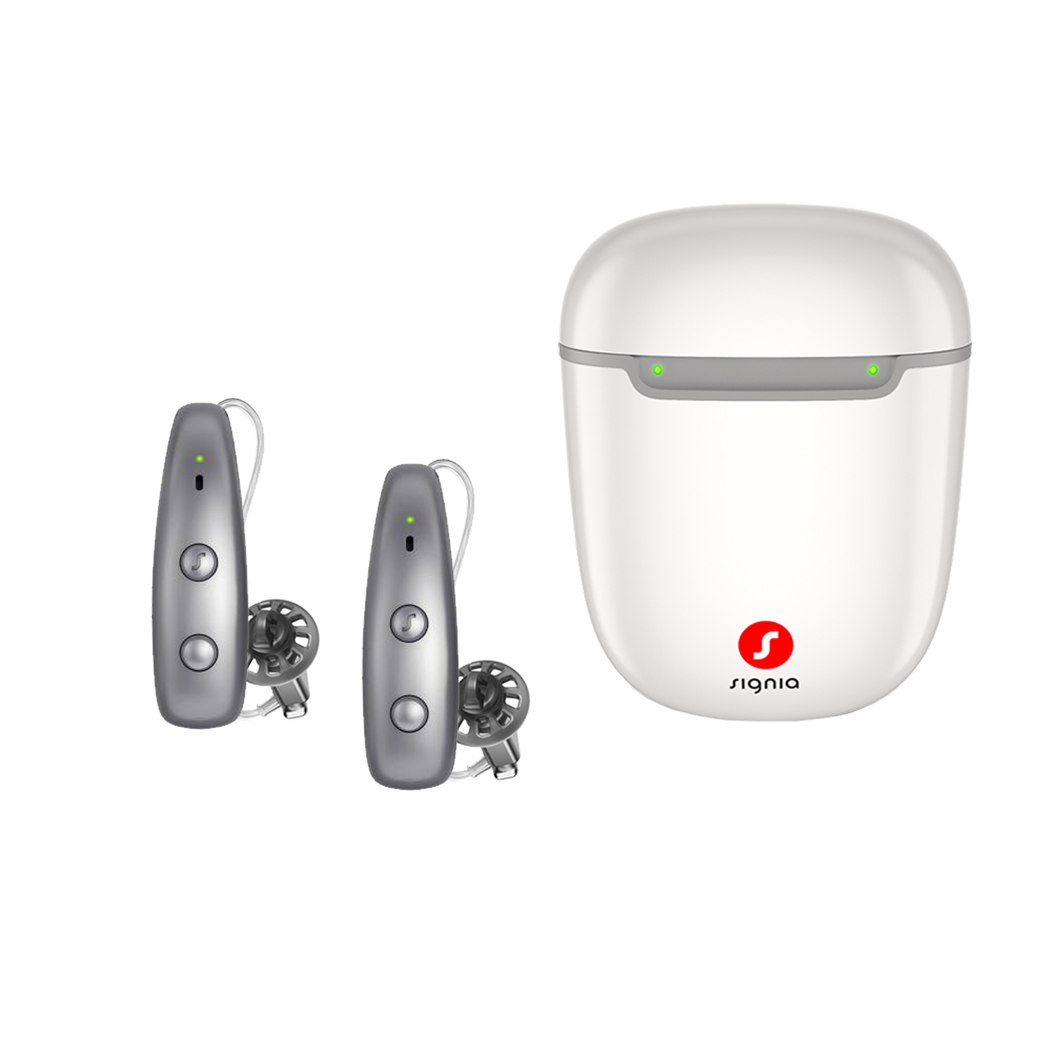 signia-pure-max-portable_charger-pair-titanium_grey Signia Pure Charge&Go MaX 7 Quad-Processor AI Hearing Aids (Pair) with Portable Charging Case
