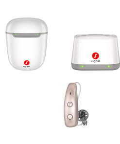 Signia Pure Charge&Go MaX 3 Quad-Processor AI Hearing Aid (Single) with Desktop Charger and Portable Charging Case