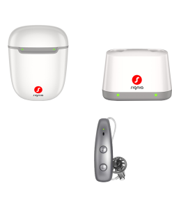 Signia Pure Charge&Go MaX 7 Quad-Processor AI Hearing Aid (Single) with Desktop Charger and Portable Charging Case