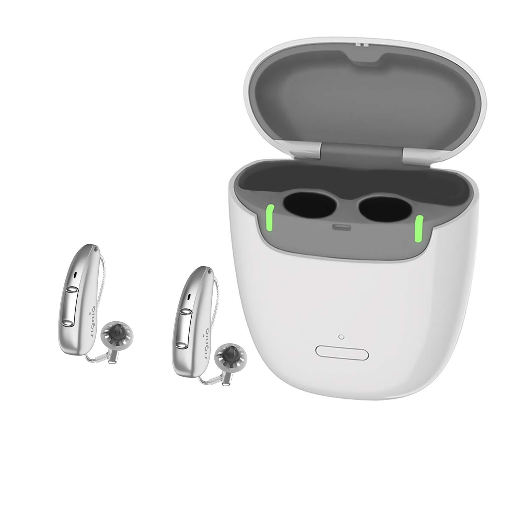 signia-cg-ax-pair-portablecharger-silver Signia Pure Charge&Go T 7 AX (pair) Hearing Aids with Portable Charger