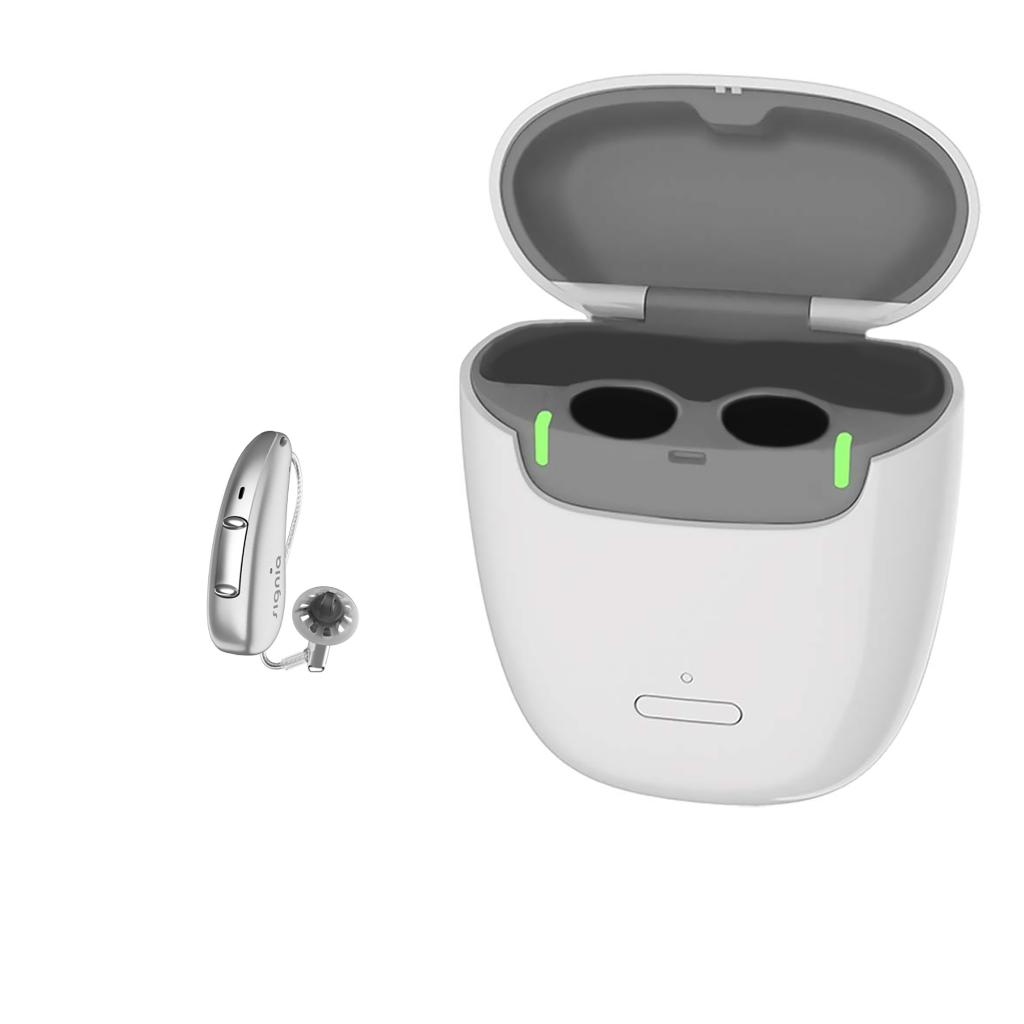 signia-cg-ax-single-portablecharger-silver Signia Pure Charge&Go T 7 AX (single) Hearing Aid with Portable Charger